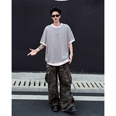 DP0117-P45纯棉假两件亨利领t恤男夏季重磅短袖cleanfit休闲上衣，男装T恤，电商C233