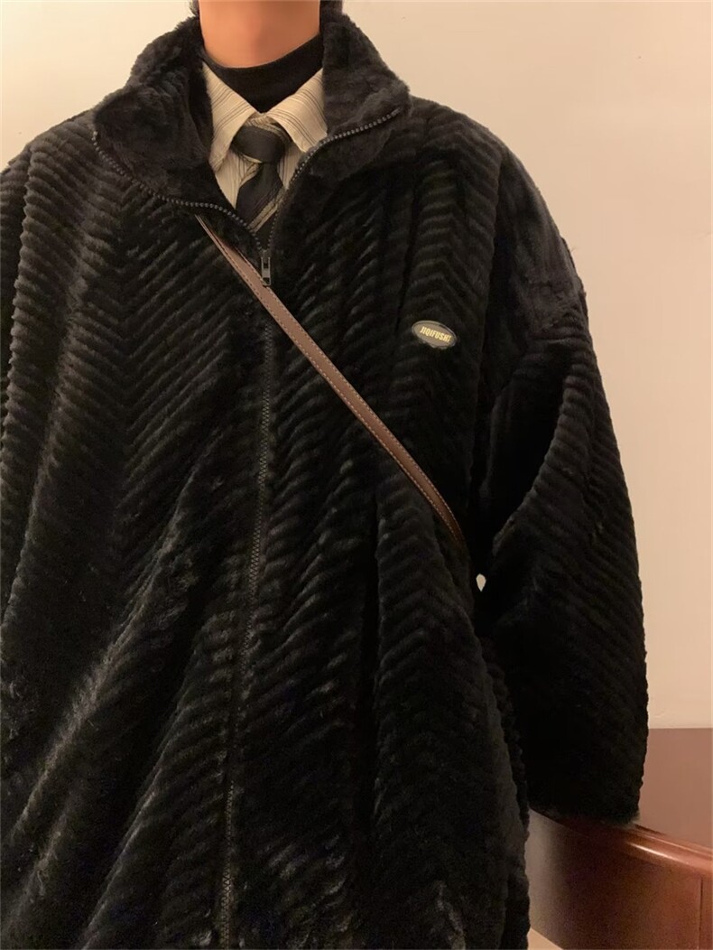 羊羔绒棉衣男冬季加绒加厚学生棉服新款美式复古外套女M7765-p89,男装棉衣,星座1008-1