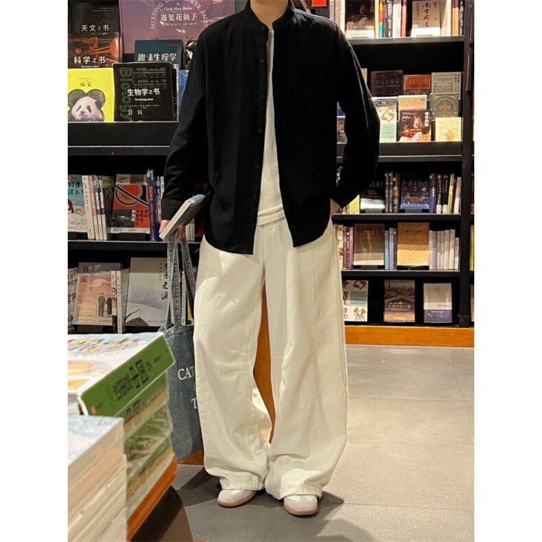 长袖立领仿麻休闲衬衫1302-GC67-P40控68成分100棉,男装衬衫,星座1302