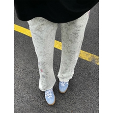 春装高品质扎染刺绣工艺弯刀卫裤男重磅复古垂感休闲运动裤阔腿裤，男装休闲裤，电商A443