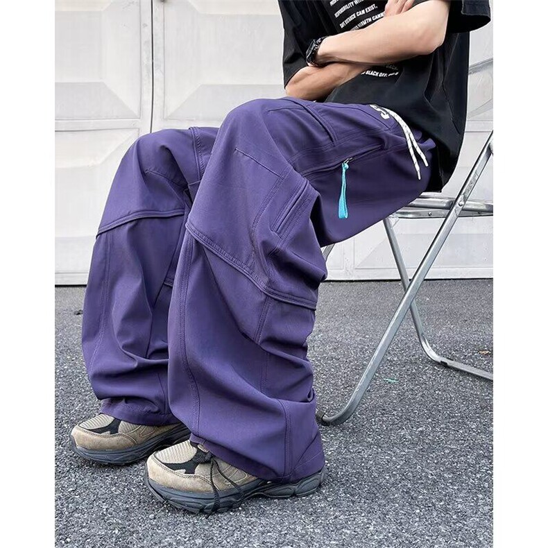 2025新款户外拉链设计感直筒休闲长裤宽松机能潮流现货K8401-P48图片