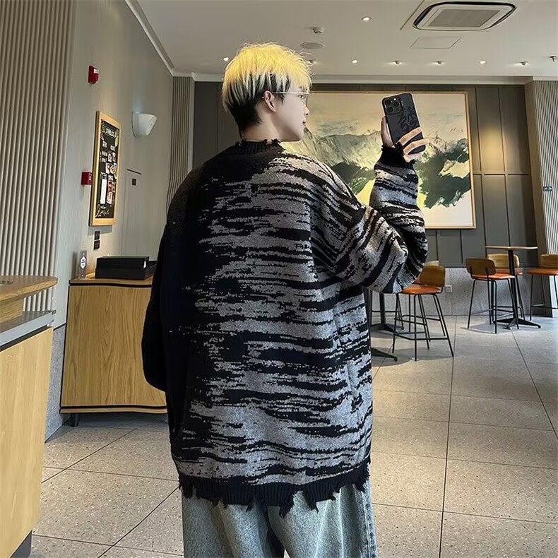 日系长袖毛衣文艺流行新款潮流原宿ins时尚气质百搭慵懒简约,男装针织衫/毛衣,星座516A