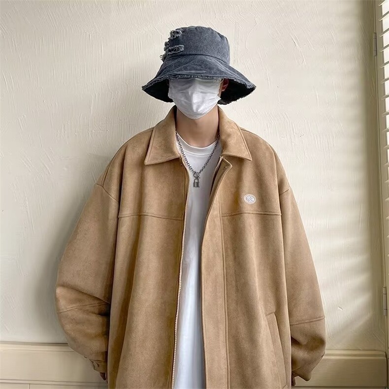 W03-P45美式棒球服男生春秋季2025新款高街oversize潮牌翻,女装职业装,电商B323A