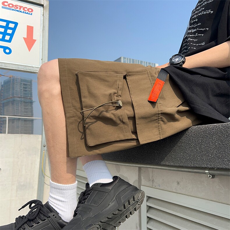 X2408-TP27控价48 夏季山系户外工装复古短裤高街潮牌美式五分裤图片