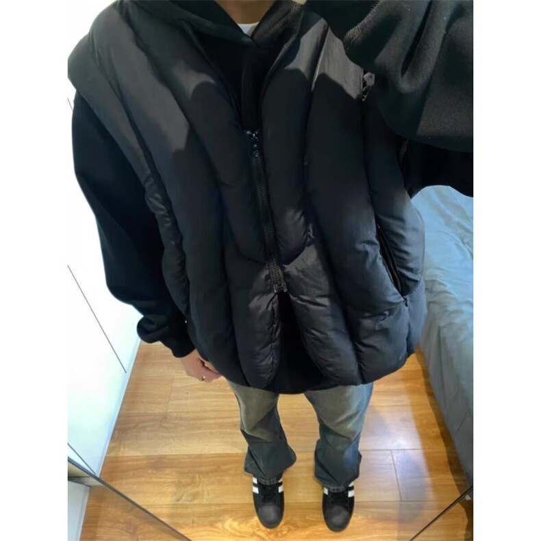 【有货】DM52-特P65时尚充棉保暖马甲廓形几何分割解构无袖外套,男装背心/马甲,星座603-2