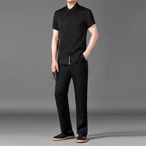 中老年男棉麻短袖中式唐装男风夏季亚麻套装MJ7226-P105,男装民族服装,星座1105-3