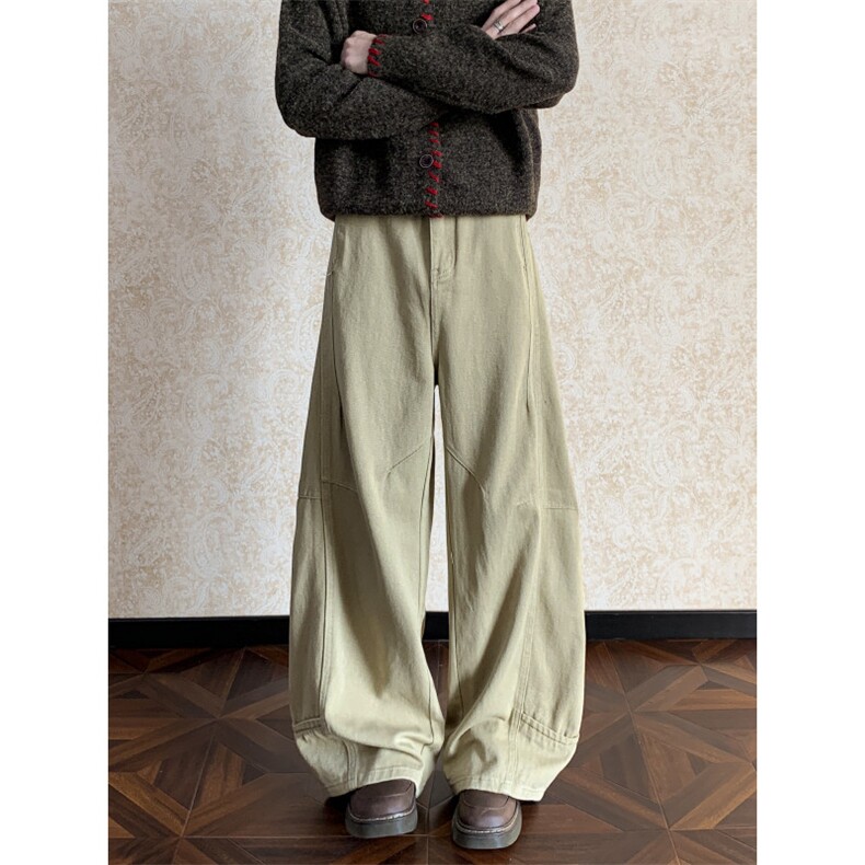 弯刀阔腿牛仔裤女高腰宽松显瘦拼接设计直筒裤K562-P55,男装牛仔裤,星座308B-2