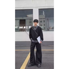 【】美式复古假两件衬衫领卫衣男女秋冬宽松长袖SHY03P43，男装衬衫，星座1112-1