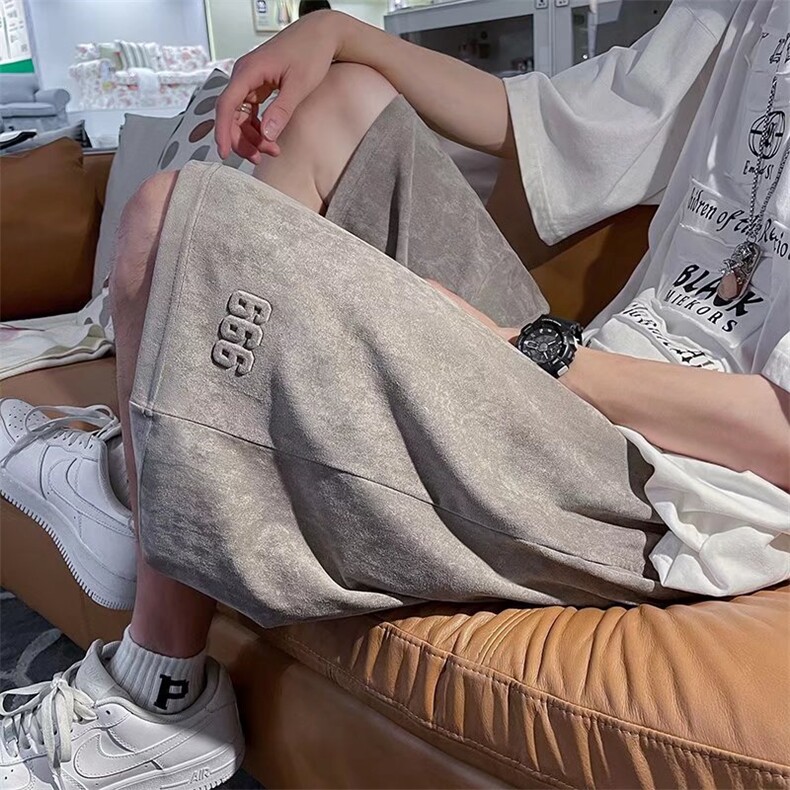 休闲裤宽松型潮流百搭青春流行运动裤春秋时尚潮牌男直筒五分裤,男装休闲裤,星座601-2