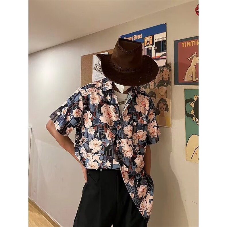 春季宽松型潮简约原宿日系青春流行五分袖SC620P28,男装衬衫,星座1116-2