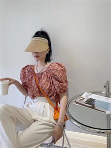 夏季新品 碎花上衣 现货图片