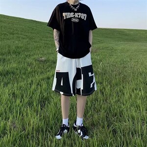 夏季美式复古篮球短裤男潮运动裤休闲五分裤AD39P30图片