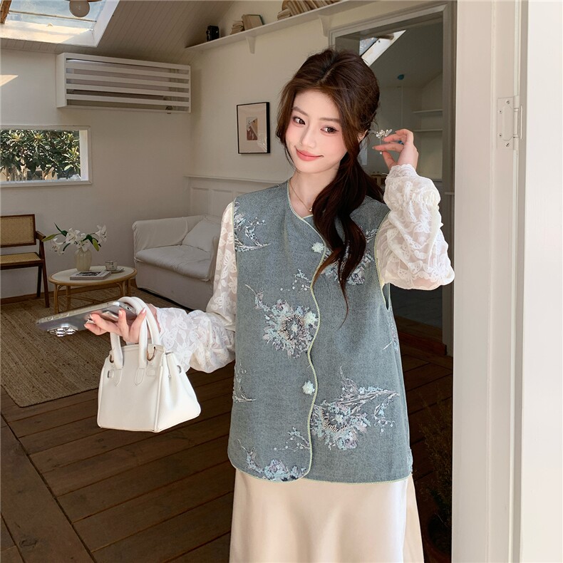 现货新款牛仔马甲套装2B114-P215-K358,女装牛仔外套,网红馆