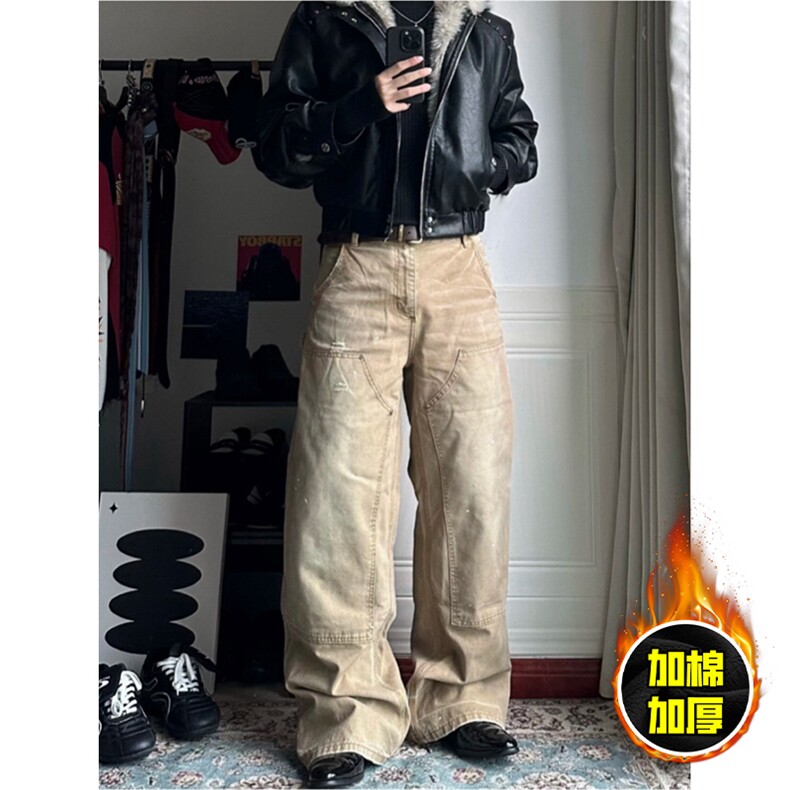 现货冬季美式潮牌痞帅PU皮机车服棉衣毛毛绒狼王座山雕皮棉服,男装棉衣,电商A486