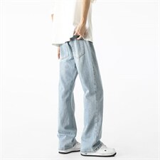 微喇牛仔裤男款夏季半松紧潮流美式vibe复古XZ201-7110P42，男装牛仔裤，星座201