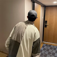 春夏季新款衬衫潮流慵懒男方领宽松型灯芯绒拼色长袖衬衫GC08P38，男装衬衫，星座1116-2