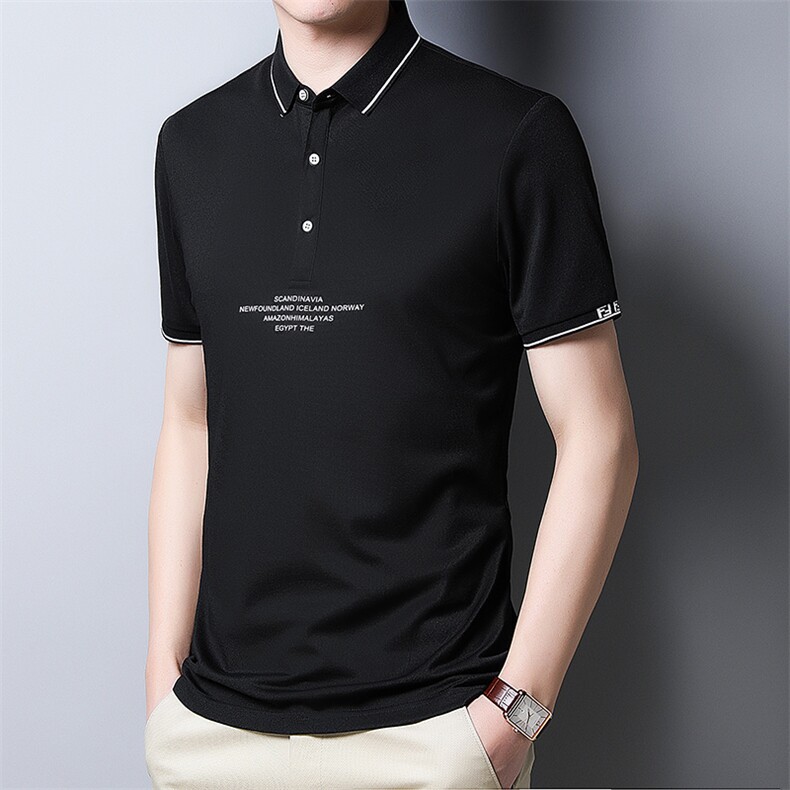 polo衫男2023夏季新款棉质翻领夏季潮流衣服时尚男士POLO男装图片
