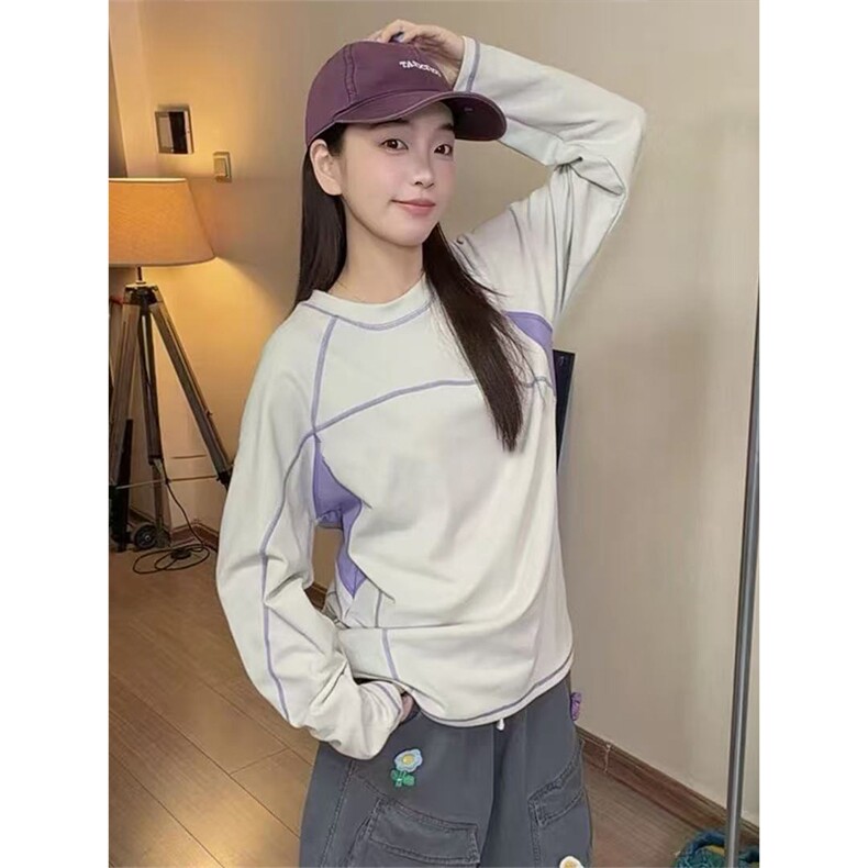 高品户外双面磨毛德绒保暖T恤男女撞色明线长袖T恤打底A1192-P42,男装T恤,星座1505