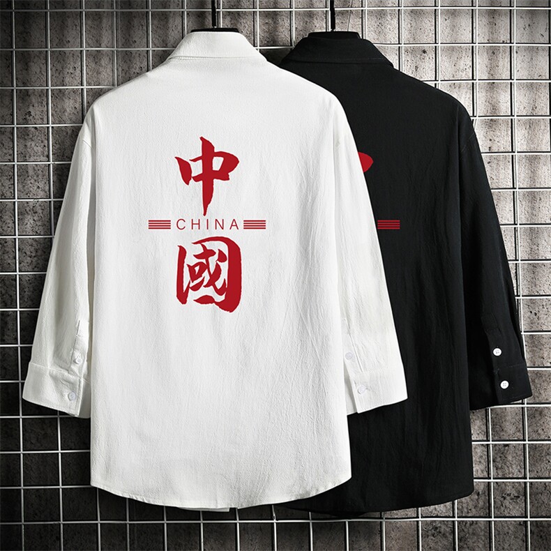 QC58198-P45亚七分袖衬衫男大码五分袖衬衣男短袖网格,男装衬衫,电商A040A