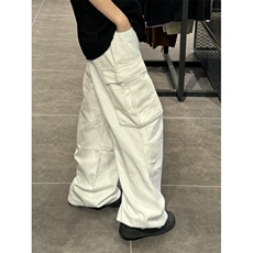 【网图】米白色工装裤男夏季欧美hiphop裤子美式高街GZK17LL-P60，男装工装外套，星座1007（原301D）