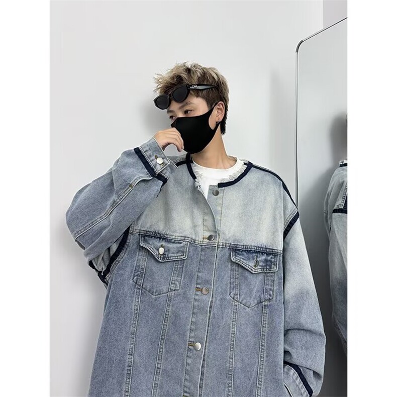 牛仔外套秋季设计感夹克宽松显瘦上衣潮2567P67，男装工装外套，星座410-2