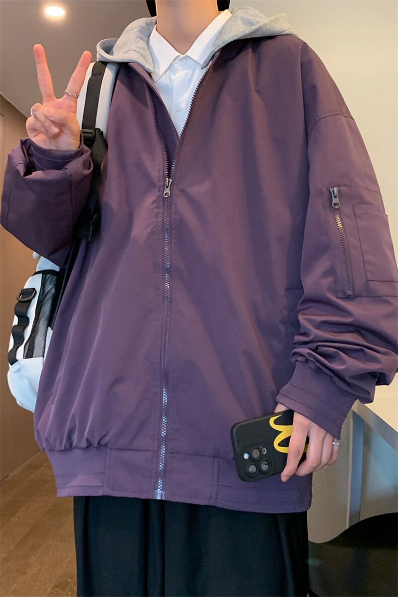 日系休闲大码潮运动情侣连帽夹克外套CYJK9270P-75控价119,男装夹克,电商A128