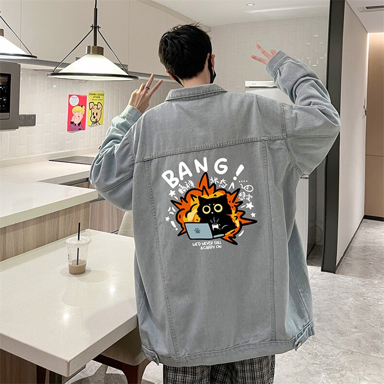 牛仔夹克男大码牛仔外套男茄克NJ77405-P60,男装夹克,电商A040
