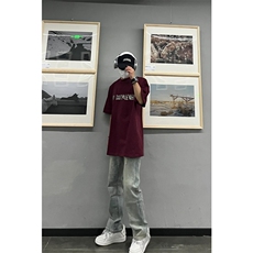 重磅短袖垫肩T恤软金属立体印花宽松设计感半袖1213-T2429-P35，男装T恤，星座1213