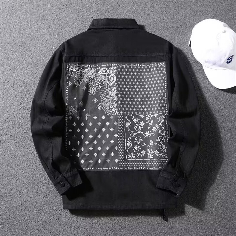 1506A/GY80410/P44腰果花牛仔外套男上衣男春秋冬，男装工装外套，星座1506A