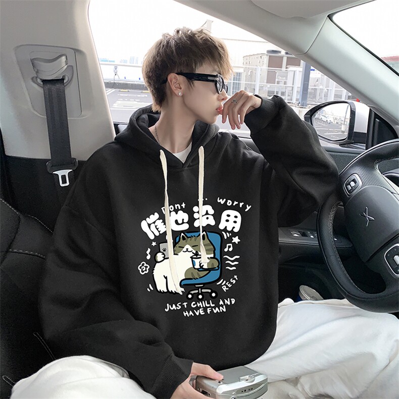 8XL连帽卫衣男大码胖子帽衫大号运动服WY2403-P35加绒款-P40，男装卫衣，电商A040