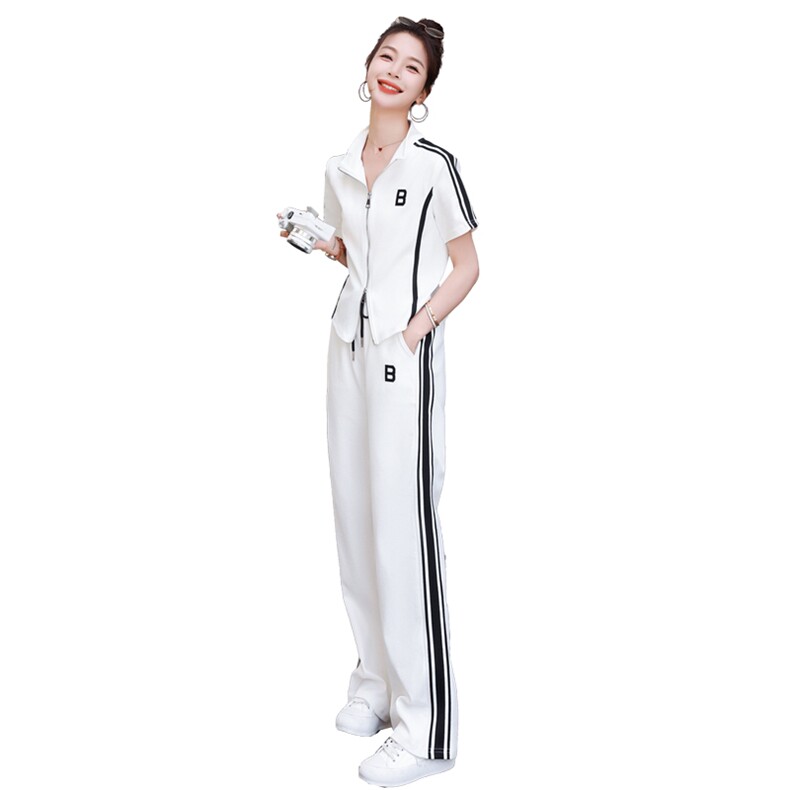 2023夏季新款优雅时尚开衫休闲修身显瘦阔腿裤套装两件套,女装套装/套裙,瑶迪依秀