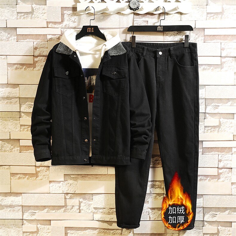 TJ609-700-p123限价168-加绒牛仔情侣套装男大码夹克牛仔外套男士，男装工装外套，星座103A