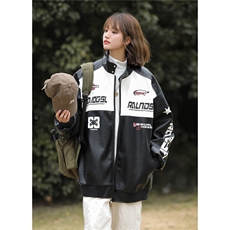 秋装机车服pu皮衣男女情侣宽松夹克秋季大码外套S246P118厚128，男装夹克，电商A233-1