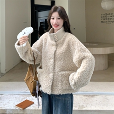 2025xian货针织拼接皮毛一体B109-9870-225-318，女装短外套，2B109