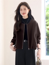 卫衣外套女2025新款秋季薄款圆领短款拉链开衫小香风中年妈妈秋装，女装短外套，涵誉
