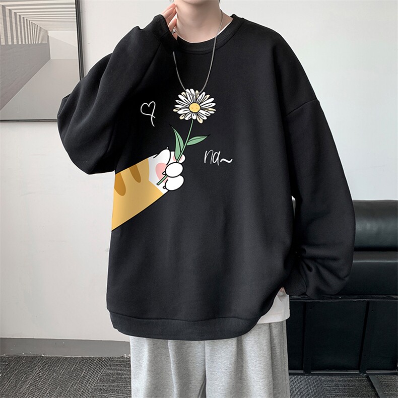圆领卫衣男大码加厚加绒长袖t恤男S6265-P28加绒款-P33,男装卫衣,电商A040