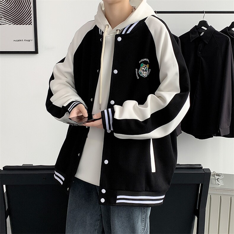 春装新品男士港风青少年2023开衫夹克个性印花棒球服外套968-P60,男装夹克,电商A441-1