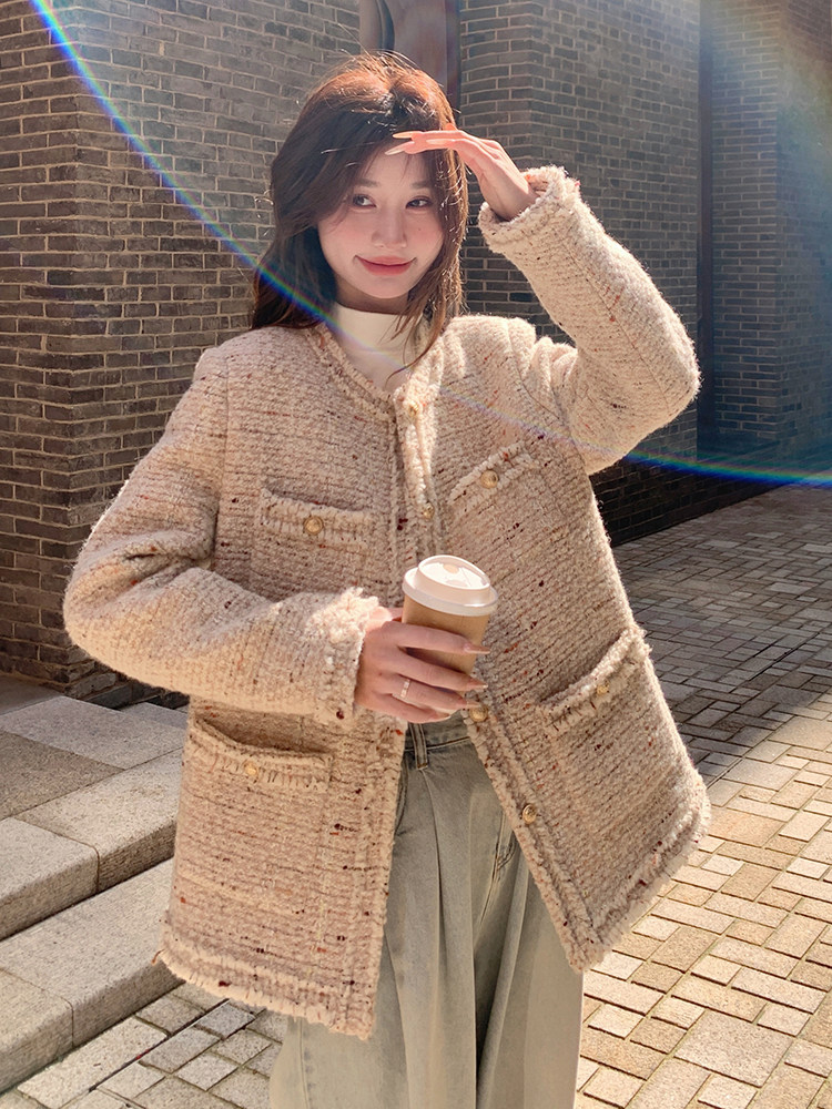 法式气质小香风外套女秋季2025新款显瘦名媛上衣小个子高级感高端,女装羽绒服,韩蜜菓