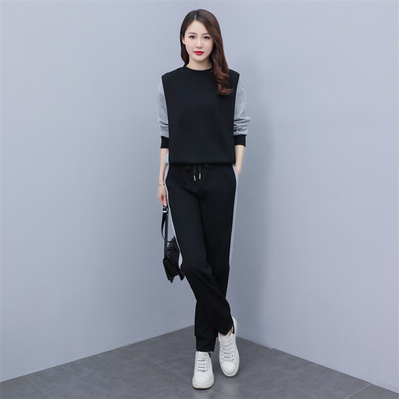 2023秋款时尚休闲运动套装女宽松显瘦两件套，女装运动套装，凯瑟曼