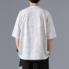 2025夏季新款无影墙大码假两件冰丝短袖M-5XHT25576-特P25，男装T恤，电商A022