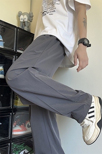 夏季新款侧拼冰丝打褶长裤宽松大码 M~4XL XZ604-KG75-P35控48图片