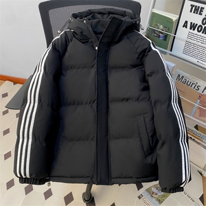 冬季潮流条纹五防立领加绒加厚棉衣情侣撞色棉服外套MY8899-p78图片