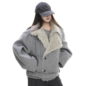 毛领棉服 宽松潮牌高街加绒情侣美式外套 网 B142-P130，男装棉衣，星座910-1