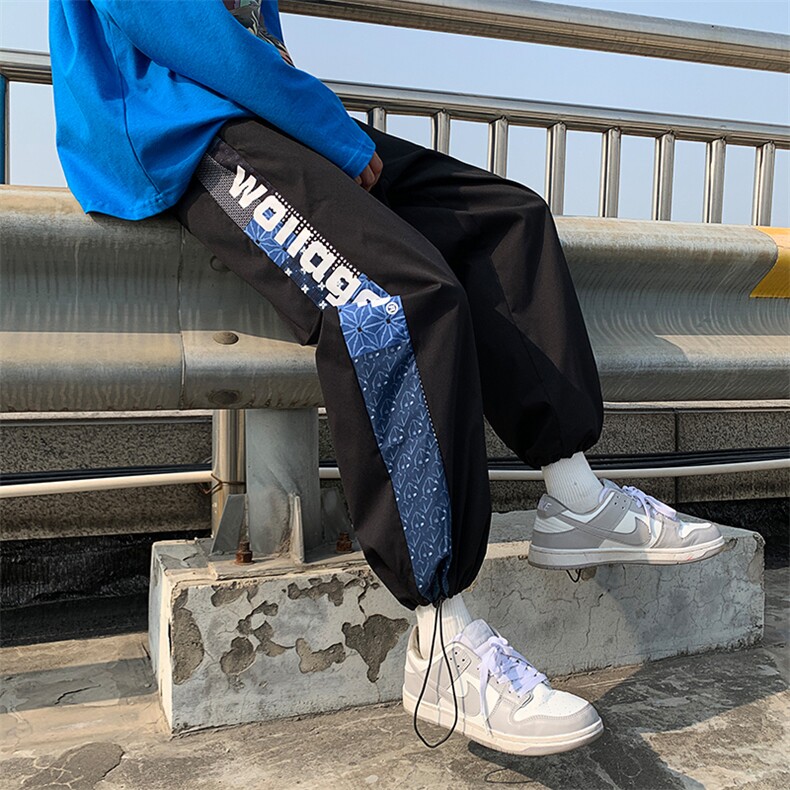 春季百搭休闲宽松潮流港风九分长裤男A300-K2608-P40,男装休闲裤,天晨