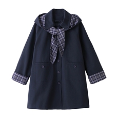 现货新款秋新款韩版时尚宽松休闲活帽女今年流行短外套炸街风衣，女装风衣，韩美纤衣