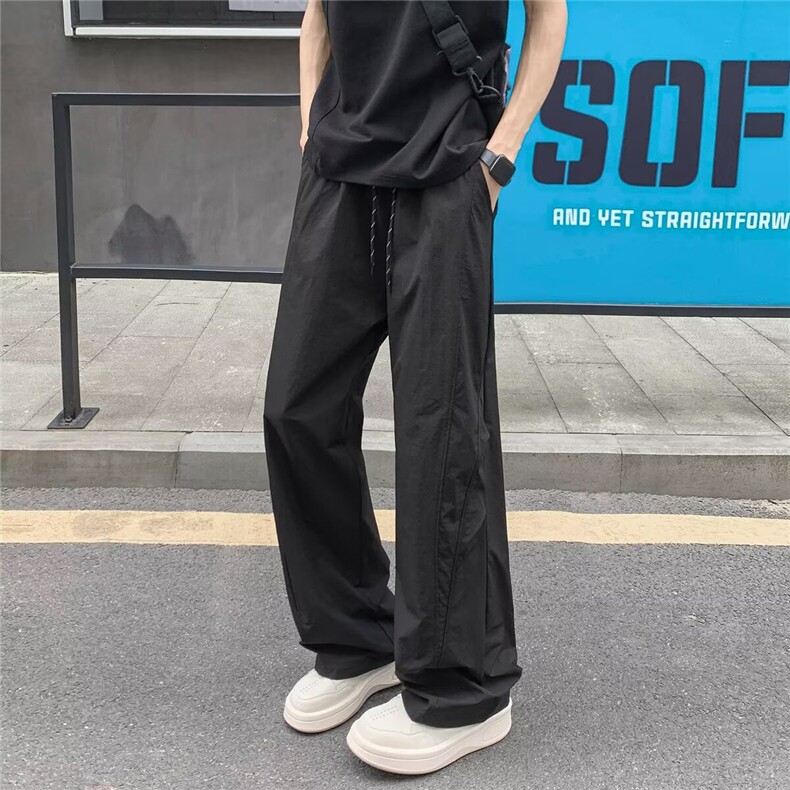 2025新款直筒休闲裤男宽松速干秋季剪裁户外运动阔腿裤K6650-P41,男装休闲裤,星座412-3