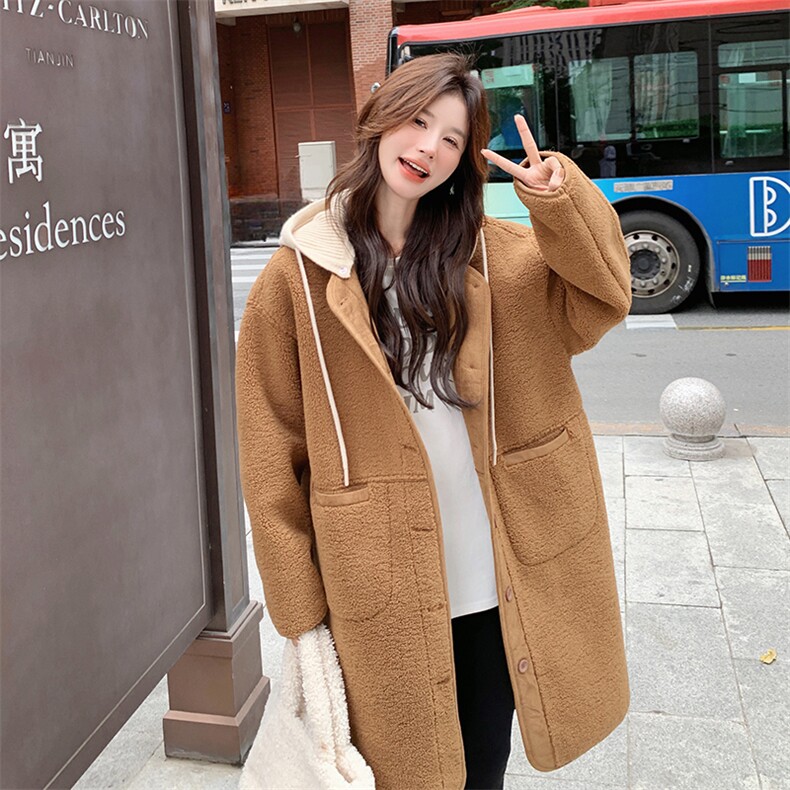 【首-发新款】羊羔毛帽子可脱卸皮毛一体外套212-1850款P195-K279,女装羊羔毛/颗粒绒,浙宝285（原212）