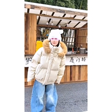 现货三防重磅硬挺boxy短款羽绒棉衣座山雕大毛毛领PU皮棉服外套冬，男装棉衣，电商A486-1