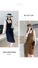 秋季两件套连衣裙，女装连衣裙，江南红雪兒