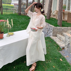 夏季雪纺半身裙短外套时尚两件套女，女装套装/套裙，浙宝069